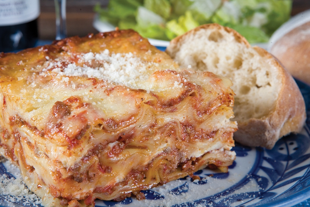 House–Made Lasagna with a meaty Bolognese sauce 