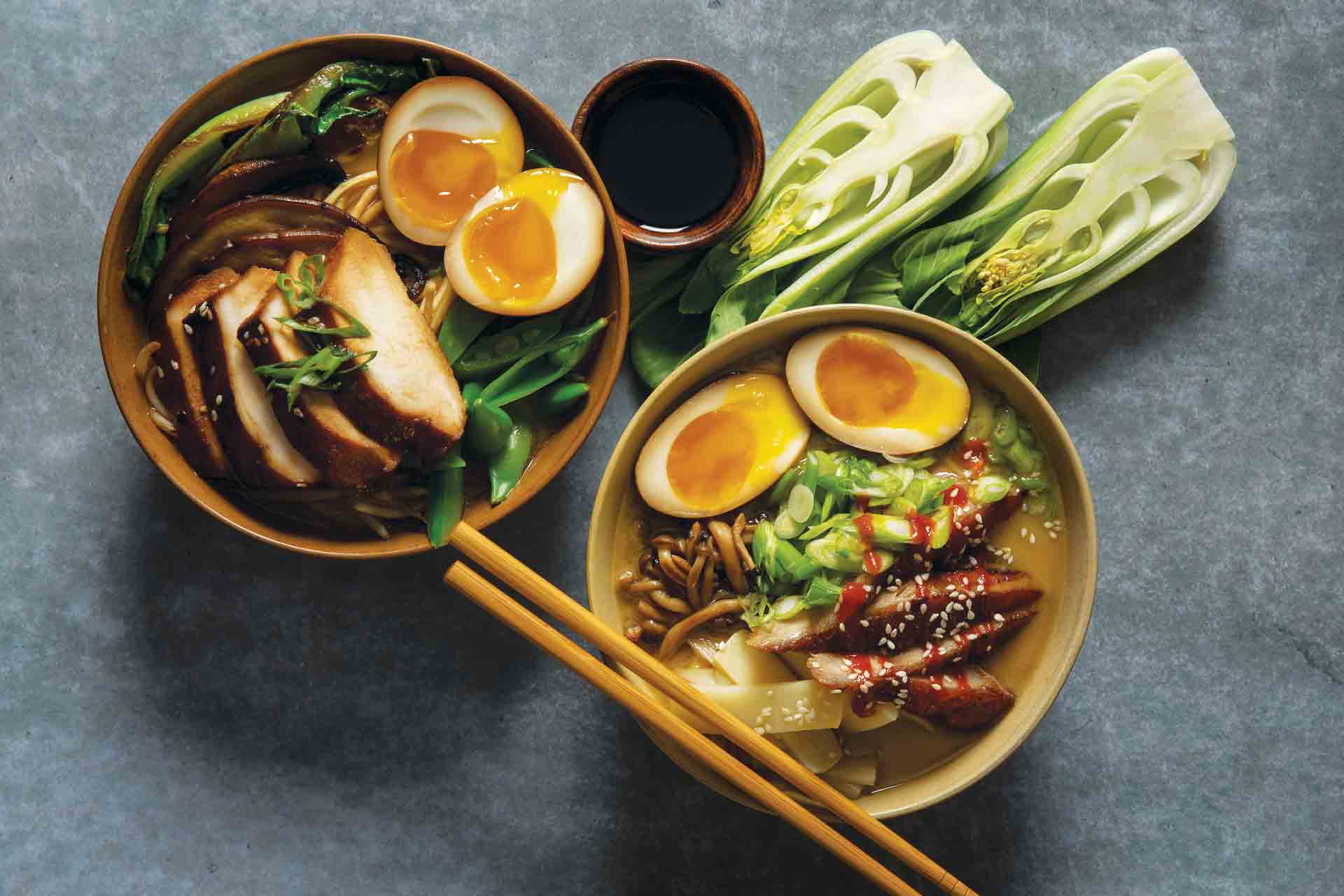 Two ramen bowls