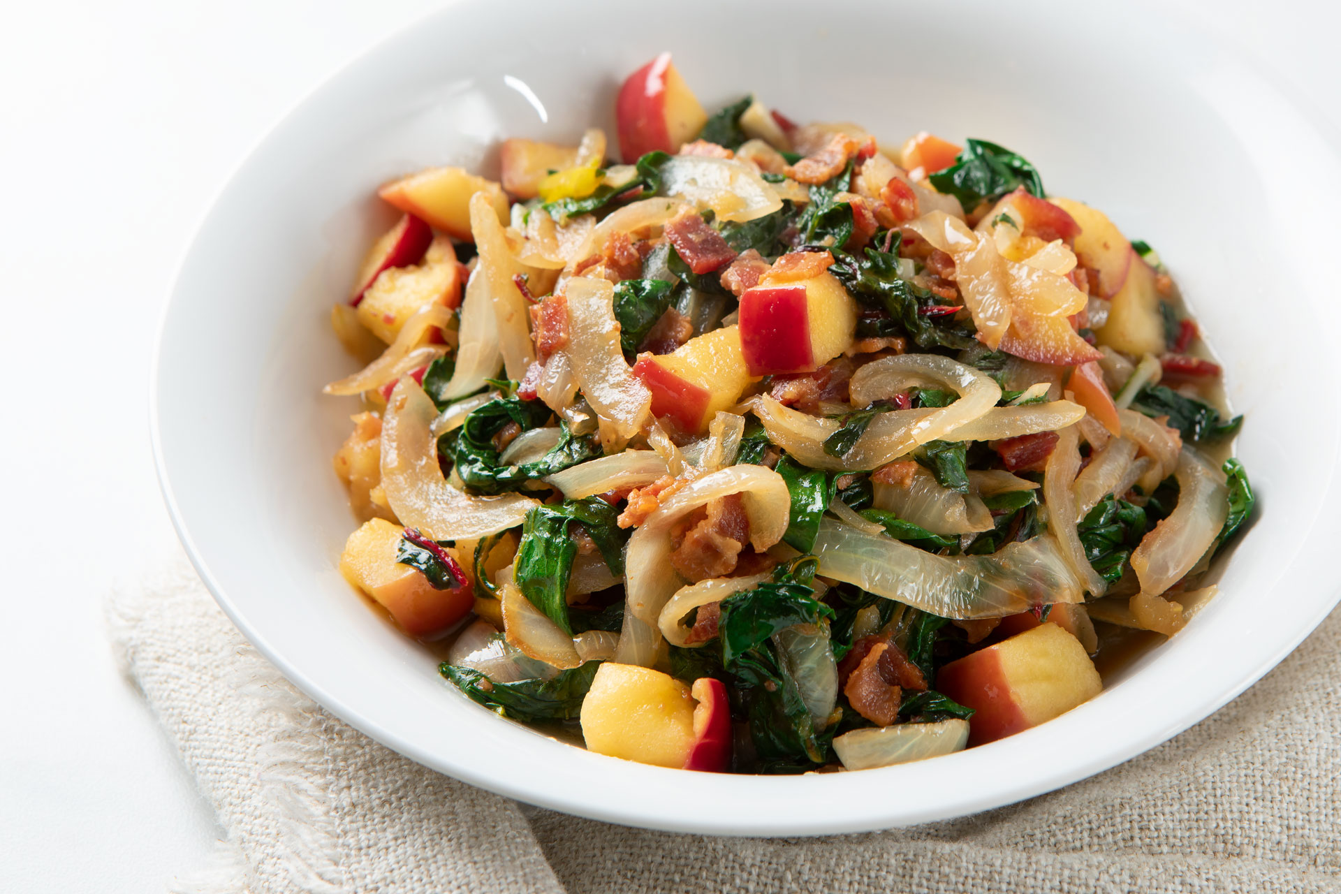 Swiss Chard with Apple & Bacon